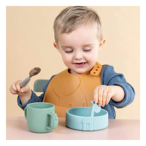 Done by deer - Set de cubiertos de fácil agarre Deer Friends | Gris