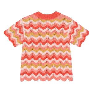 Bonton - Camisa de cuello de ganchillo Ninon | Coral