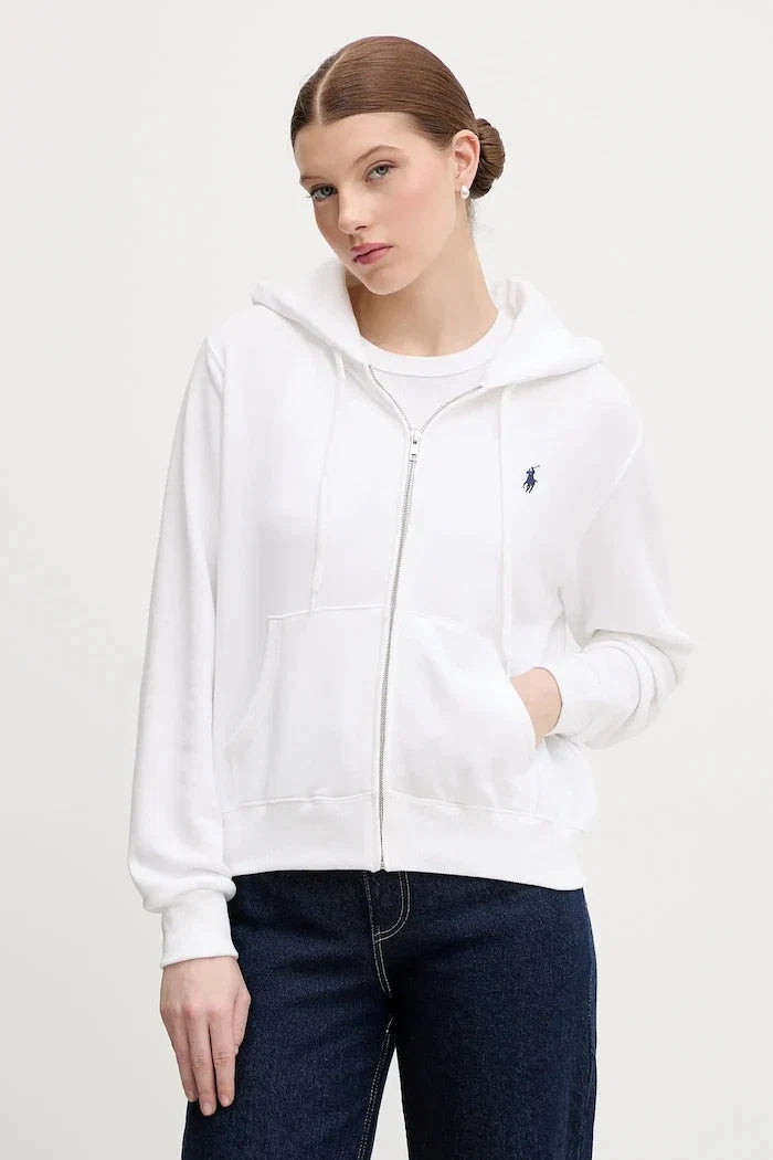 Sudadera con capucha y cremallera de algodón para mujer Polo Ralph Lauren