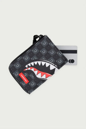 Sprayground - Cartera de tiburones grises de cuero sintético en París 910W9315NSZ