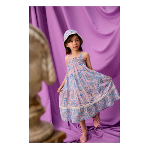 Louise Misha - Vestido sin tirantes Marcelinette de algodón orgánico con flores | Morado