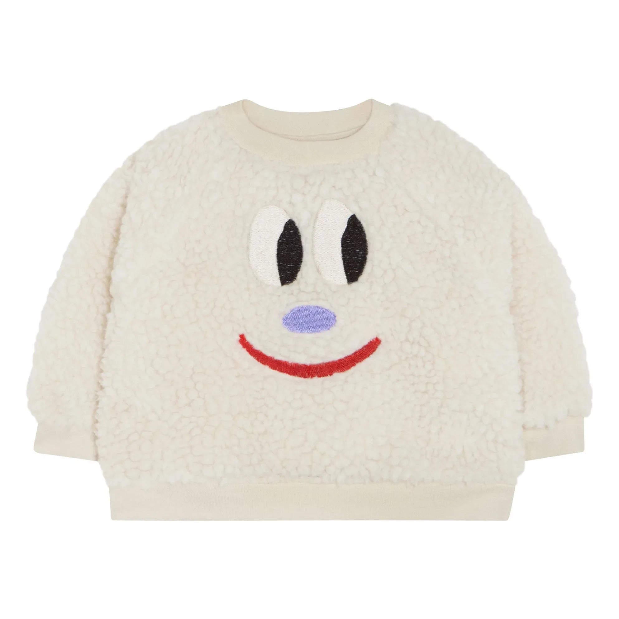 The Campamento - Smiley Sherpa Sweat Top | Ecru