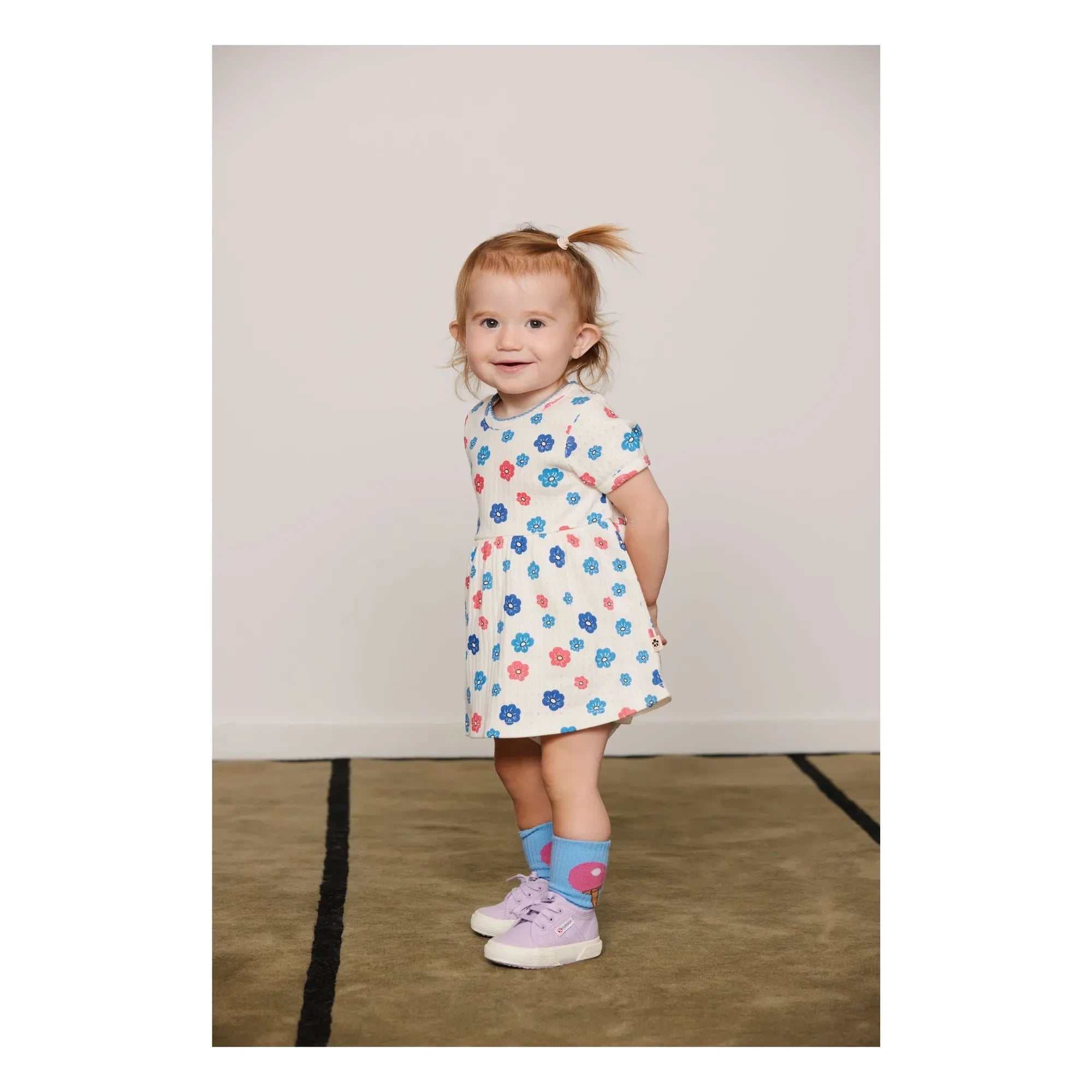 Mini Rodini - Set de 2 pares de calcetines de algodón orgánico a rayas | Rosa