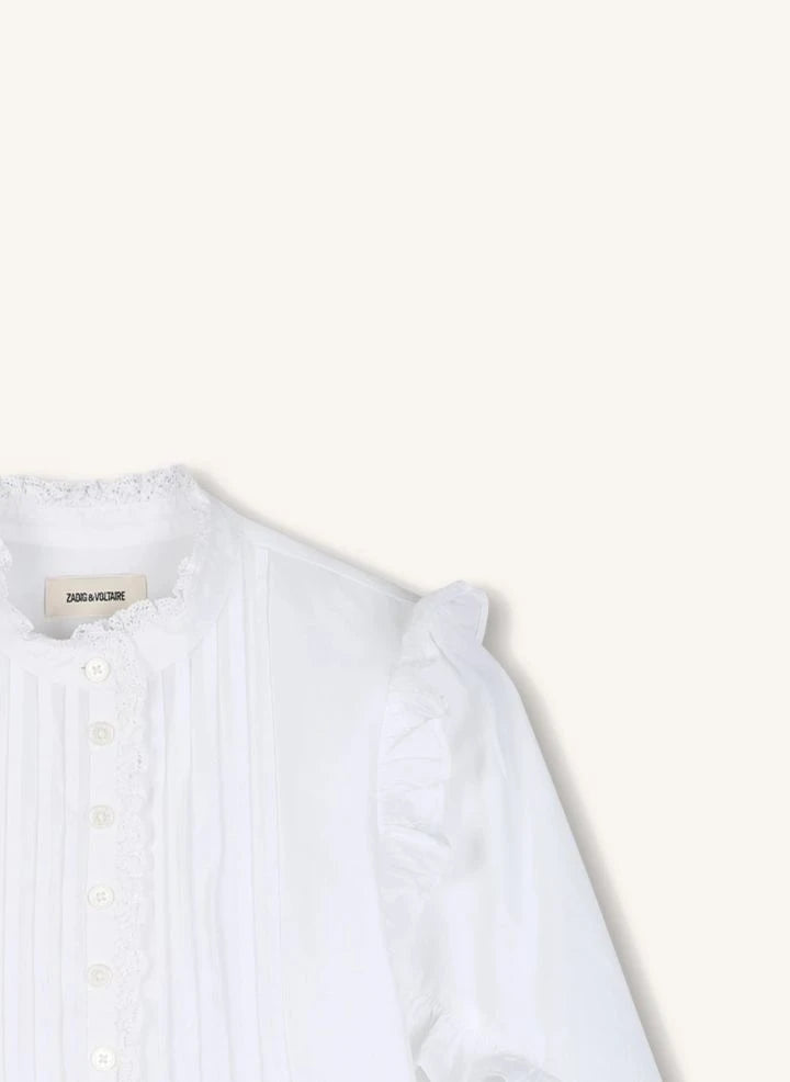 Zadig & Voltaire - Blusa Gisele con Volantes | Blanco