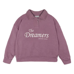 Mipounet - Dreamers Organik Pamuklu Polo Yaka Sweatshirt | Toz Pembe