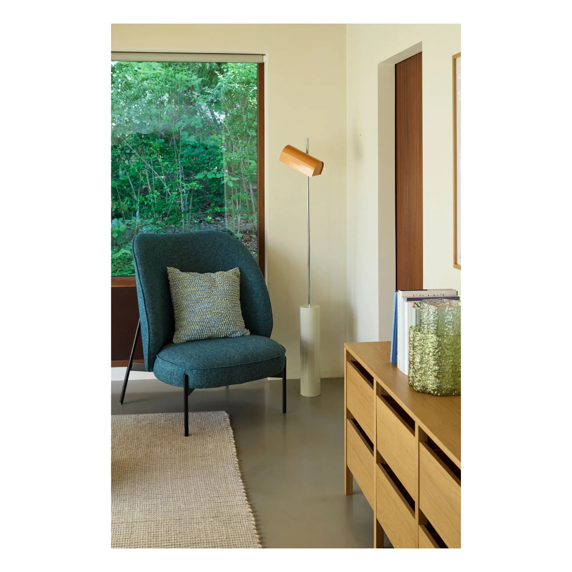 Hübsch - Lámpara de pie reflectora naranja