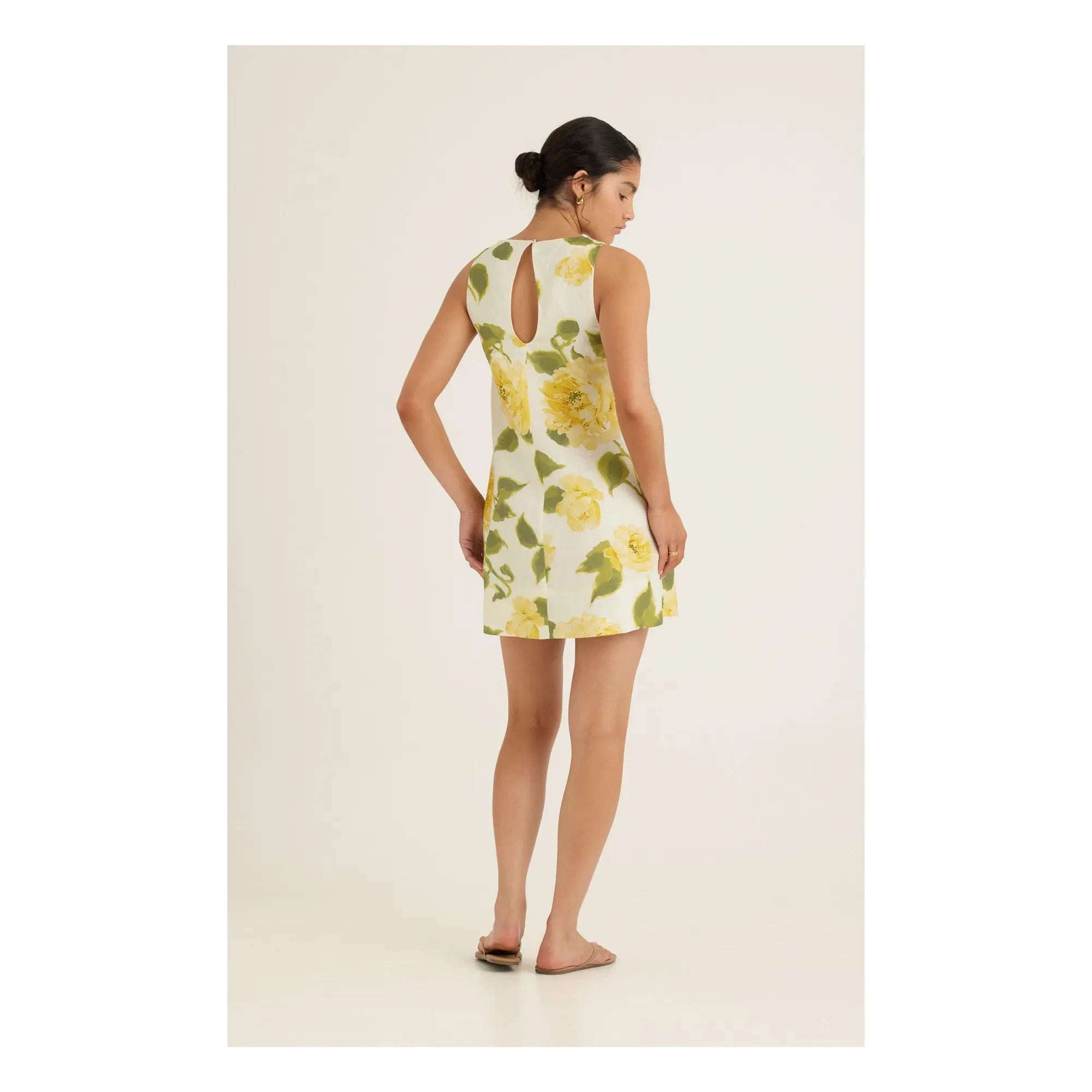 Peony - Vestido Recto de Lino | Amarillo