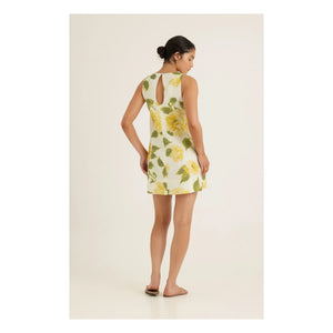Peony - Vestido Recto de Lino | Amarillo