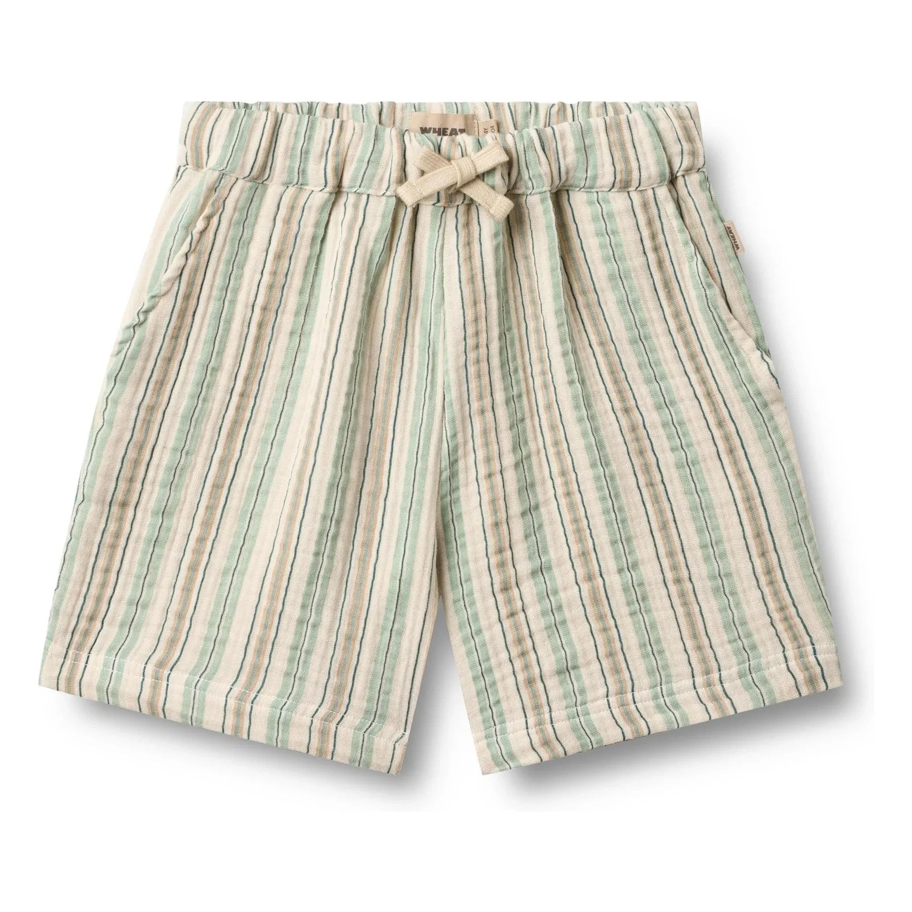 Wheat - Shorts de algodón orgánico a rayas Cuba | Verde claro