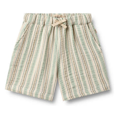 Wheat - Shorts de algodón orgánico a rayas Cuba | Verde claro