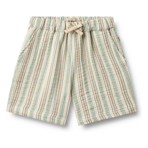 Wheat - Shorts de algodón orgánico a rayas Cuba | Verde claro