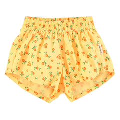 Piupiuchick - Pantalón corto de algodón orgánico con estampado floral | Amarillo