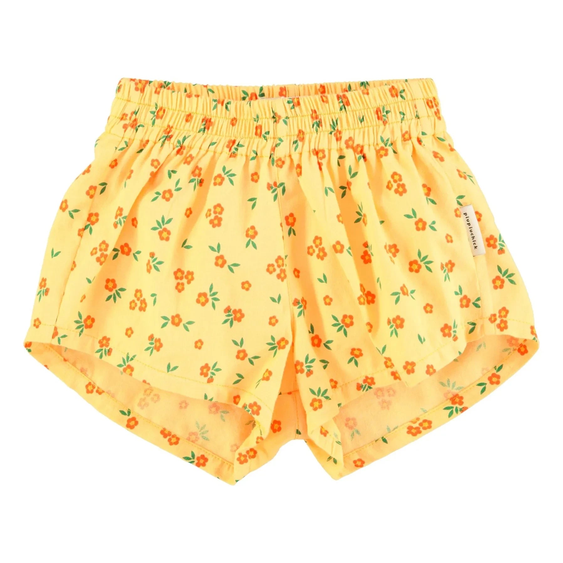 Piupiuchick - Pantalón corto de algodón orgánico con estampado floral | Amarillo