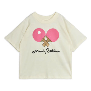 Mini Rodini - Camiseta Ping Pong de algodón orgánico | Blanco