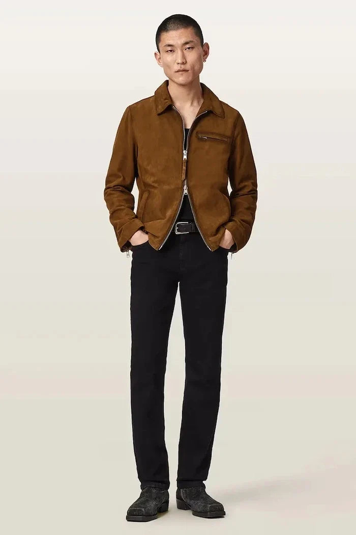AllSaints ASHWOOD Chaqueta de entretiempo de ante para hombre