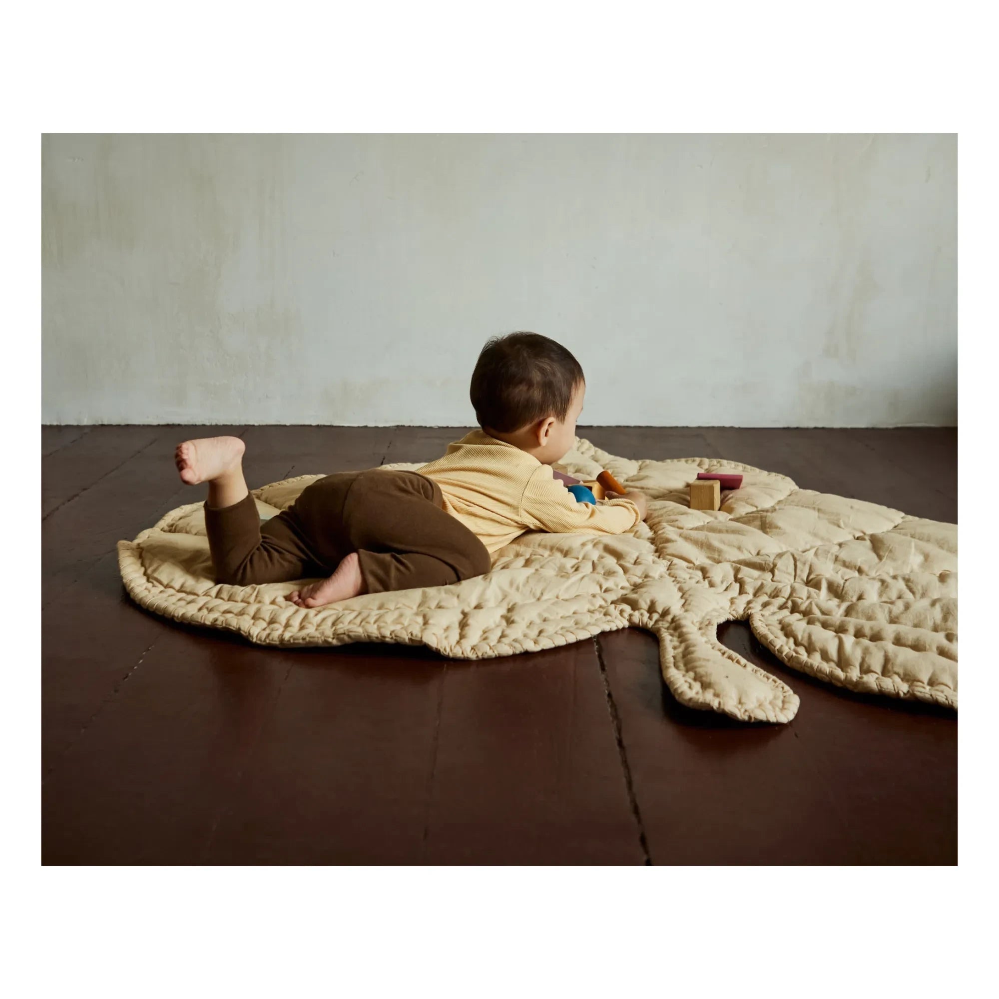 Nofred - Alfombra de actividades de algodón orgánico Leaf | Beige