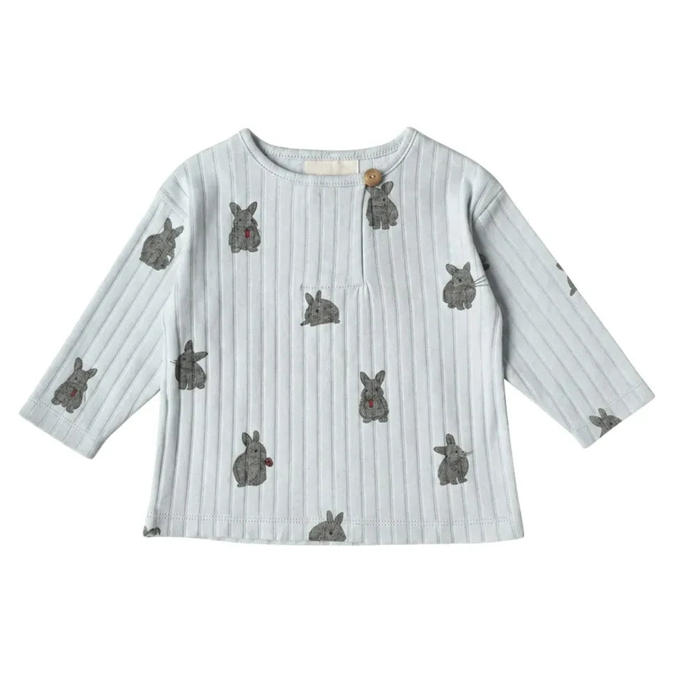 Studio Bohème - Orso Rabbits Organik Pamuk Tişört | Açık Mavi