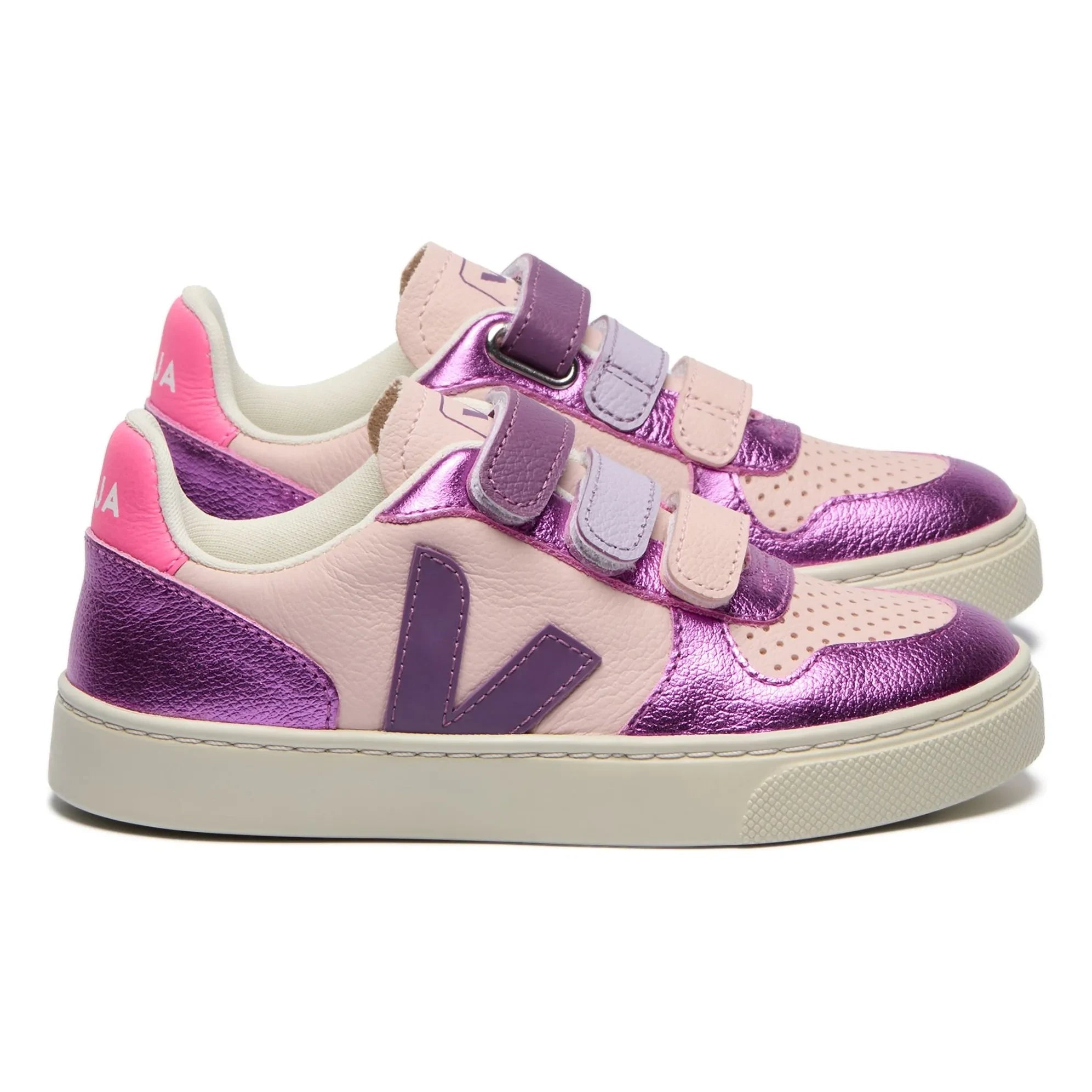 Veja - Zapatillas Deportivas de Cuero Rayadas V-10 O.T. | Morado