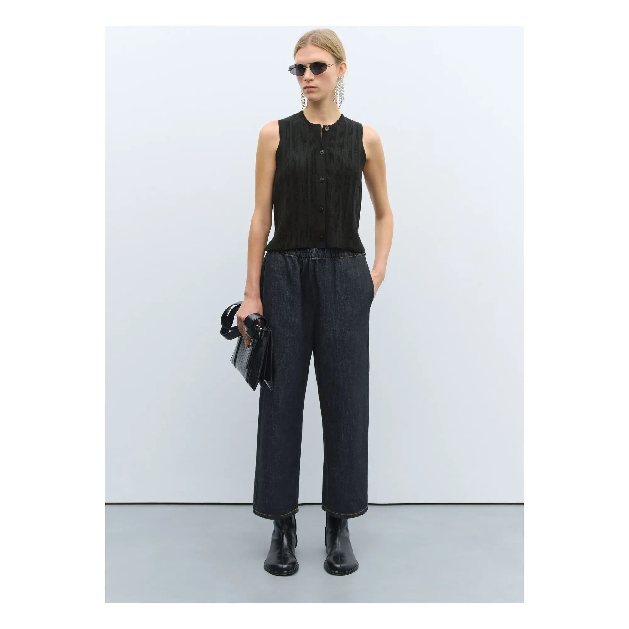 Cordera - Jeans de Algodón Orgánico Elástico y Cómodo | Negro