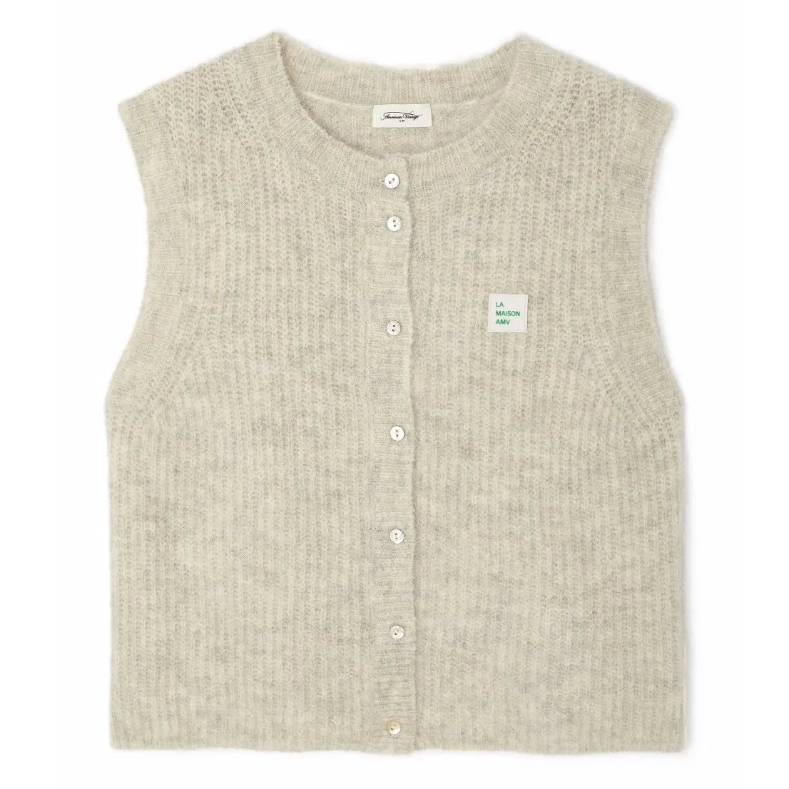 American Vintage - Cárdigan East Alpaca | Gris jaspeado