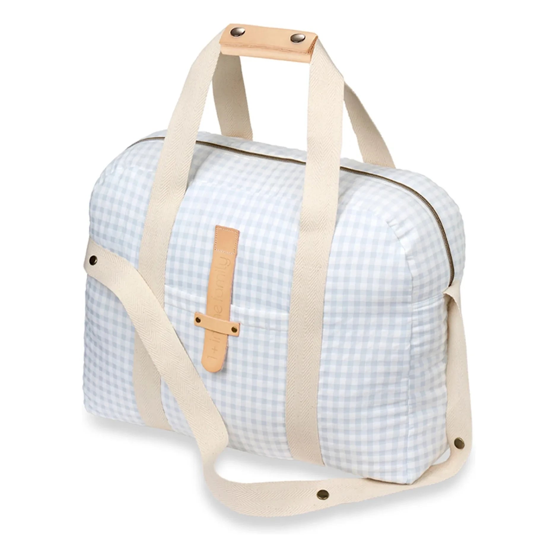 1+ en la familia - Bolsa de bebé Vichy | Azul claro