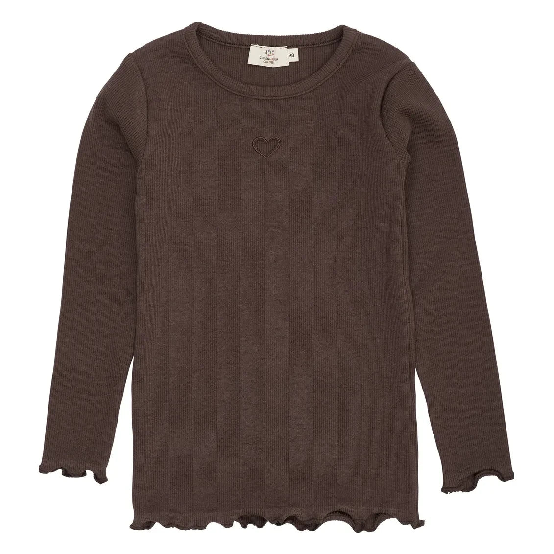 Copenhagen Colors - Camiseta Modal Corazón | Marrón oscuro
