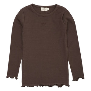Copenhagen Colors - Camiseta Modal Corazón | Marrón oscuro