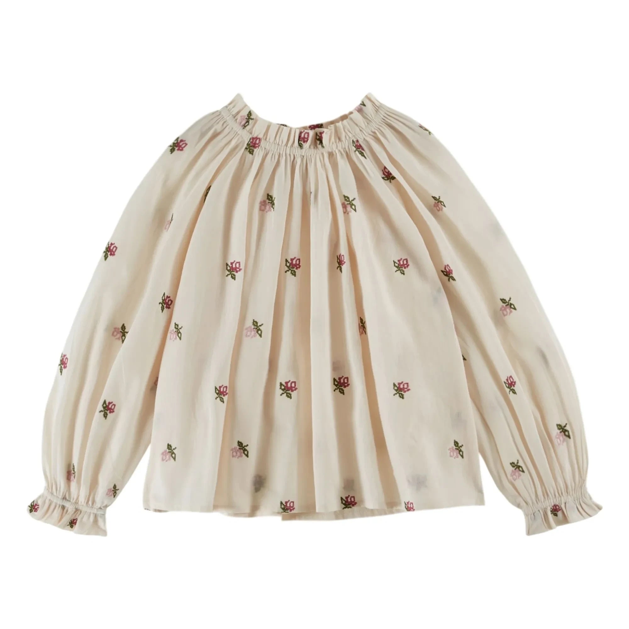 Emile et Ida - Blusa Rosas Bordadas | Crema