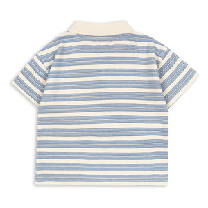 Konges Sløjd - Polo de algodón orgánico a rayas moteadas | Azul