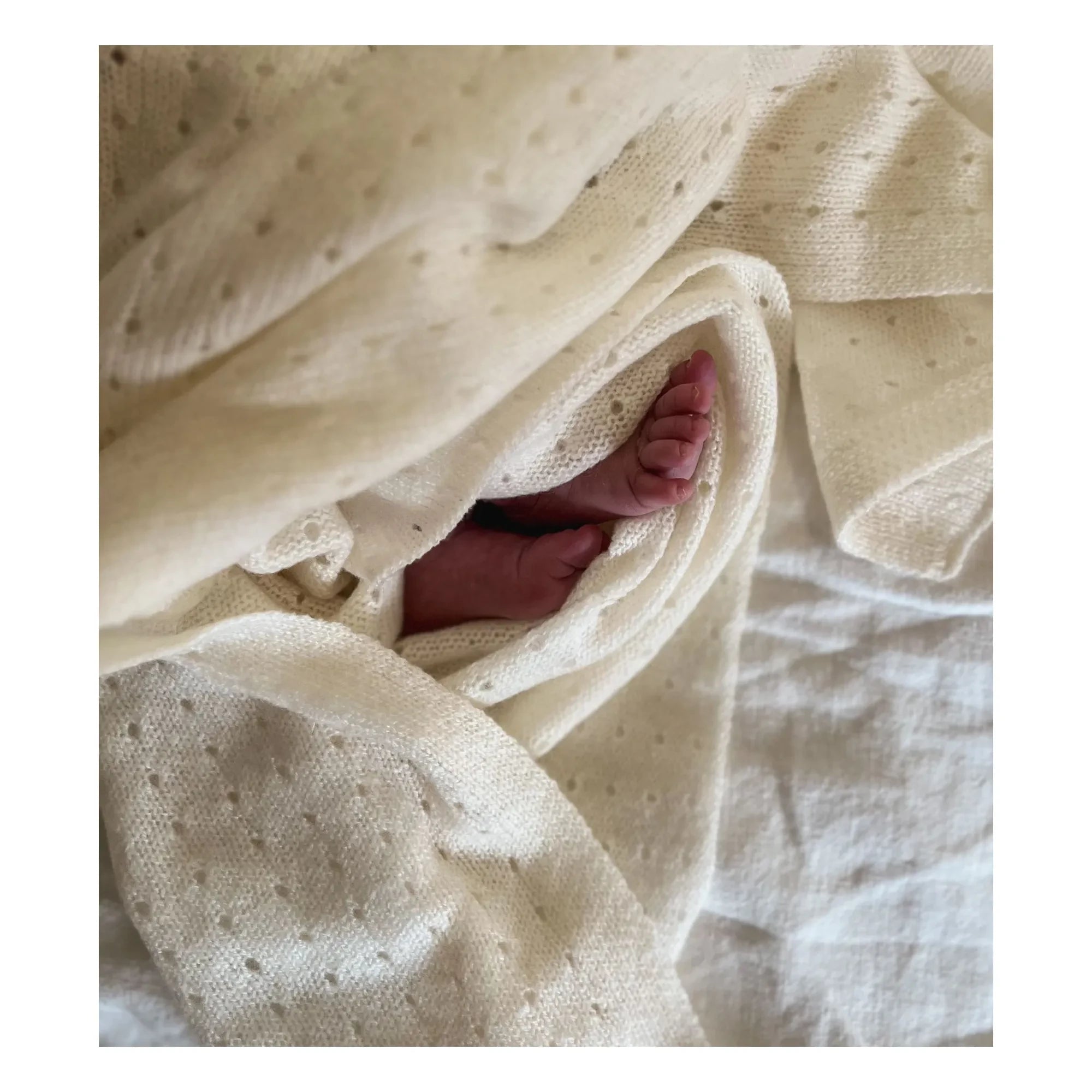 My Little Freckle - Manta de Cachemira Orgánica con Punto Calado | Crudo