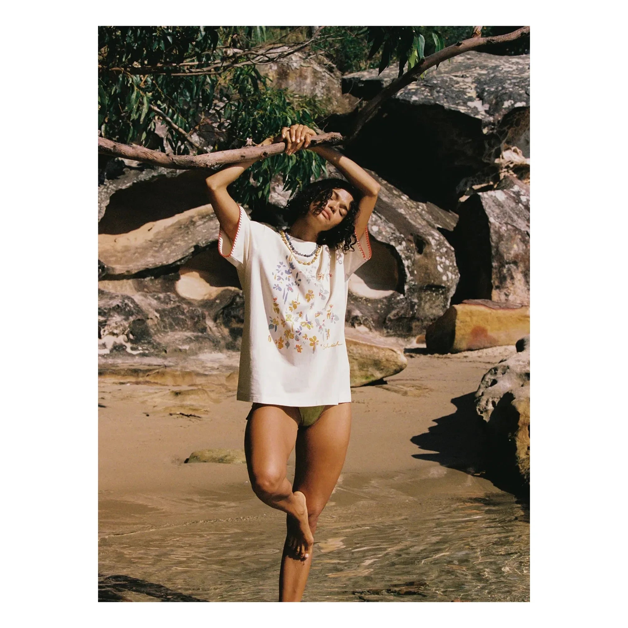 Soleil Soleil - Camiseta de algodón orgánico Posy | Beige