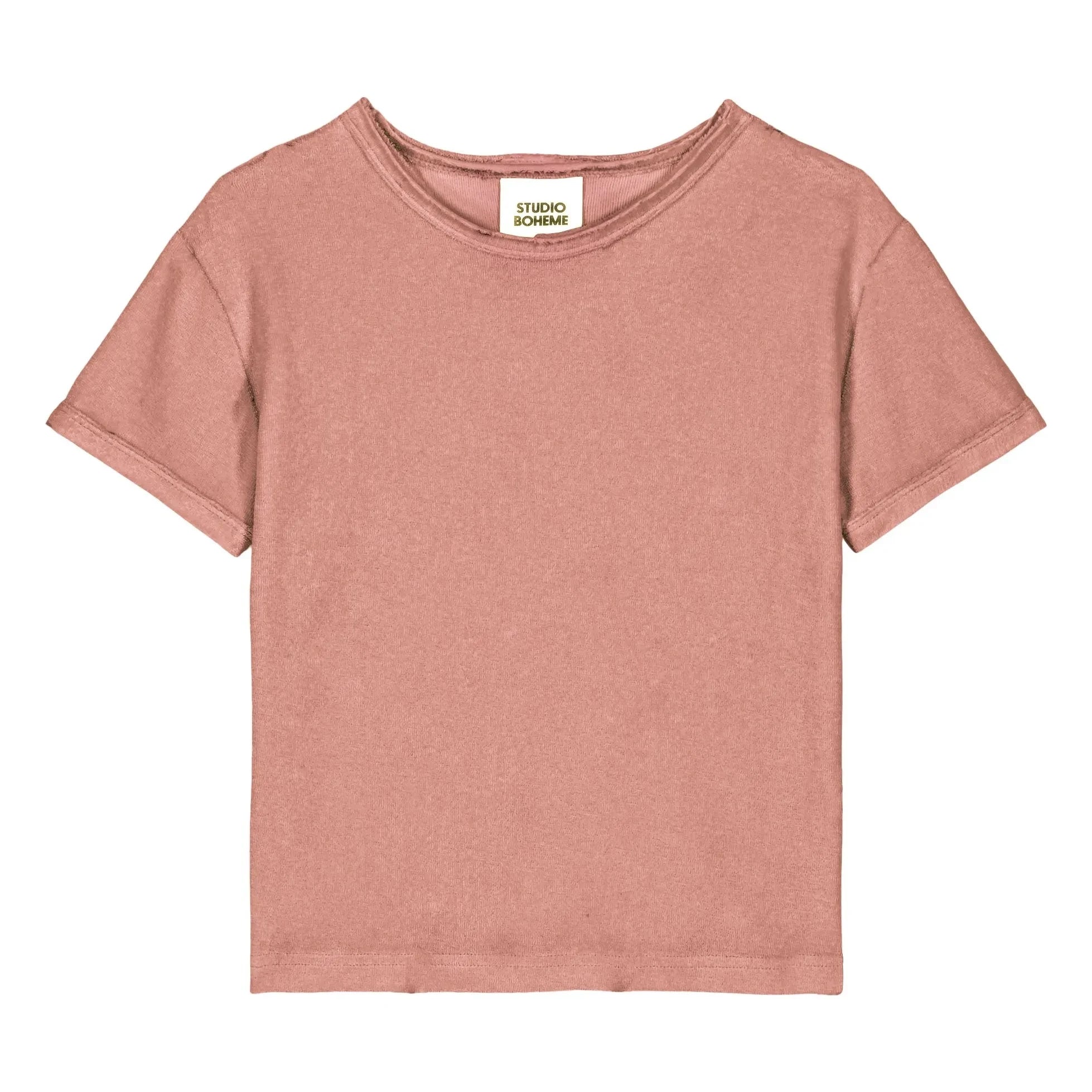 Studio Bohème - Camiseta de Felpa de Algodón Orgánico Esencial | Rosa Dusty