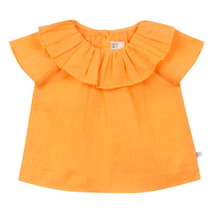 Arsène et Les Pipelettes - Blusa con cuello de voile de algodón orgánico | Naranja