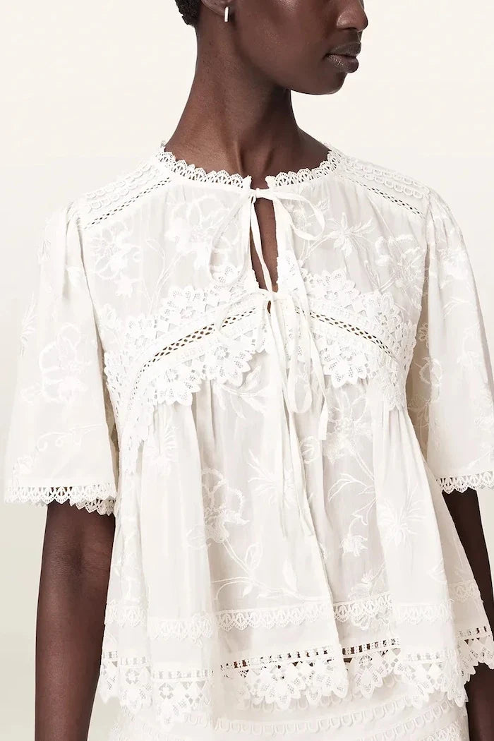 AllSaints blusa de mujer de algodón LILLITH