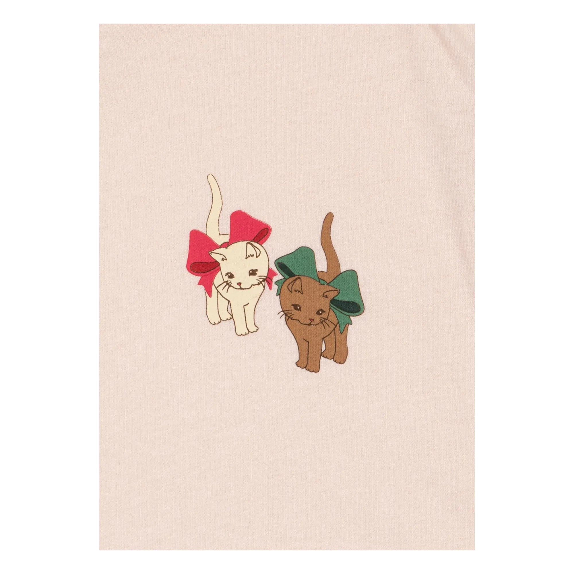 Konges Sløjd - Conjunto de camiseta y pantalón corto Famo Chats de algodón orgánico | Rosa pálido