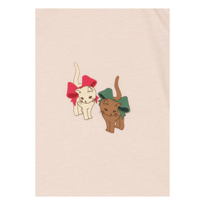 Konges Sløjd - Conjunto de camiseta y pantalón corto Famo Chats de algodón orgánico | Rosa pálido