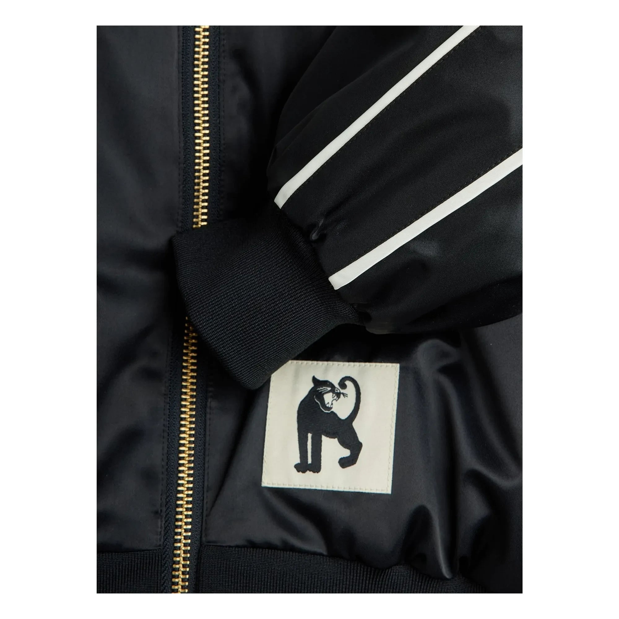 Mini Rodini - Chaqueta de béisbol de satén de fibra reciclada Alien | Negro