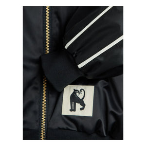 Mini Rodini - Chaqueta de béisbol de satén de fibra reciclada Alien | Negro