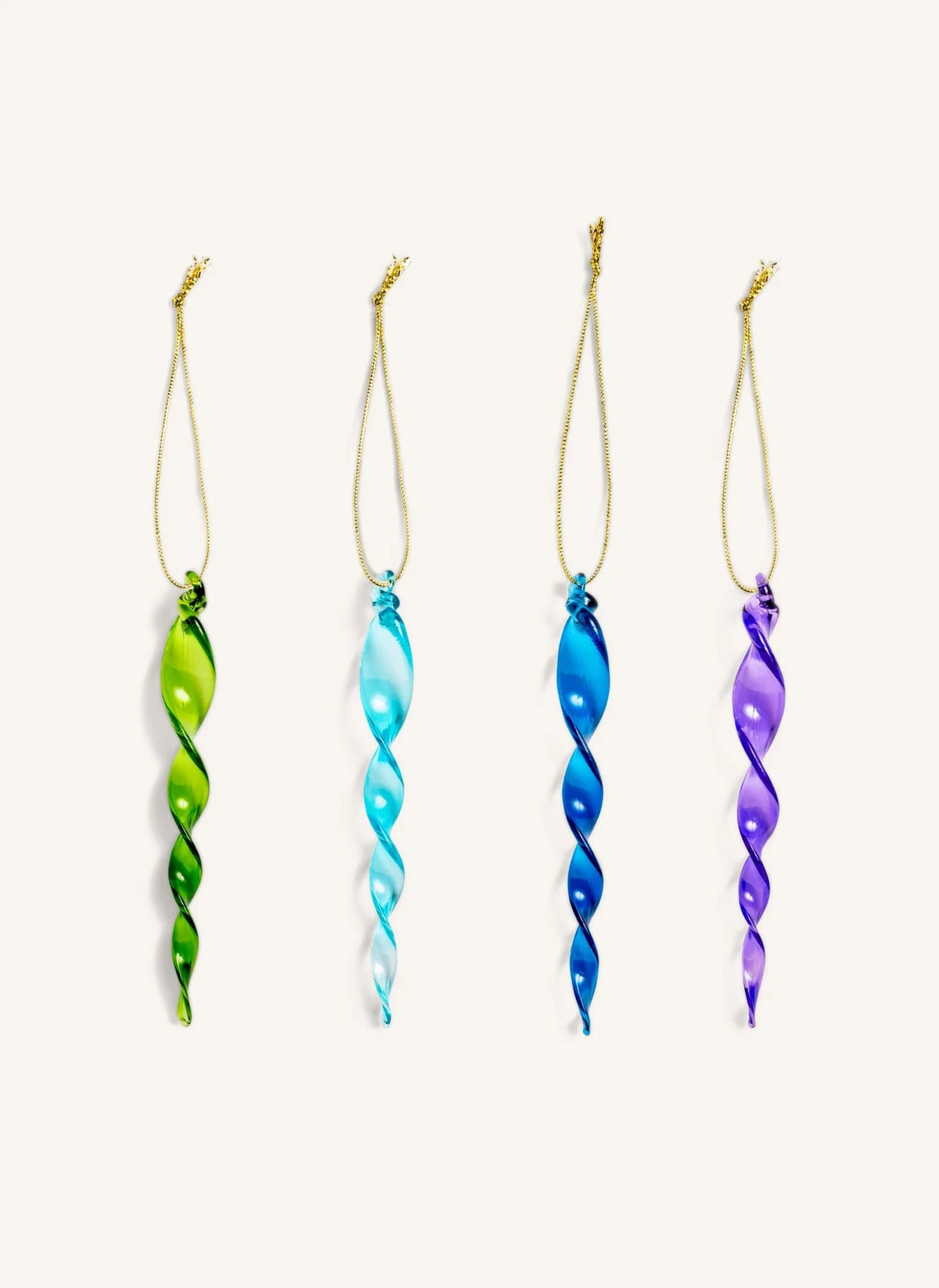 &Klevering - Lila | Set de 4 Adornos de Cristal para Colgar de Año Nuevo
