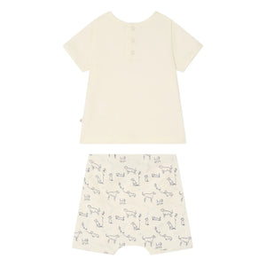 Bonpoint - Conjunto de camiseta y pantalón corto de algodón orgánico Fanilo | Crudo