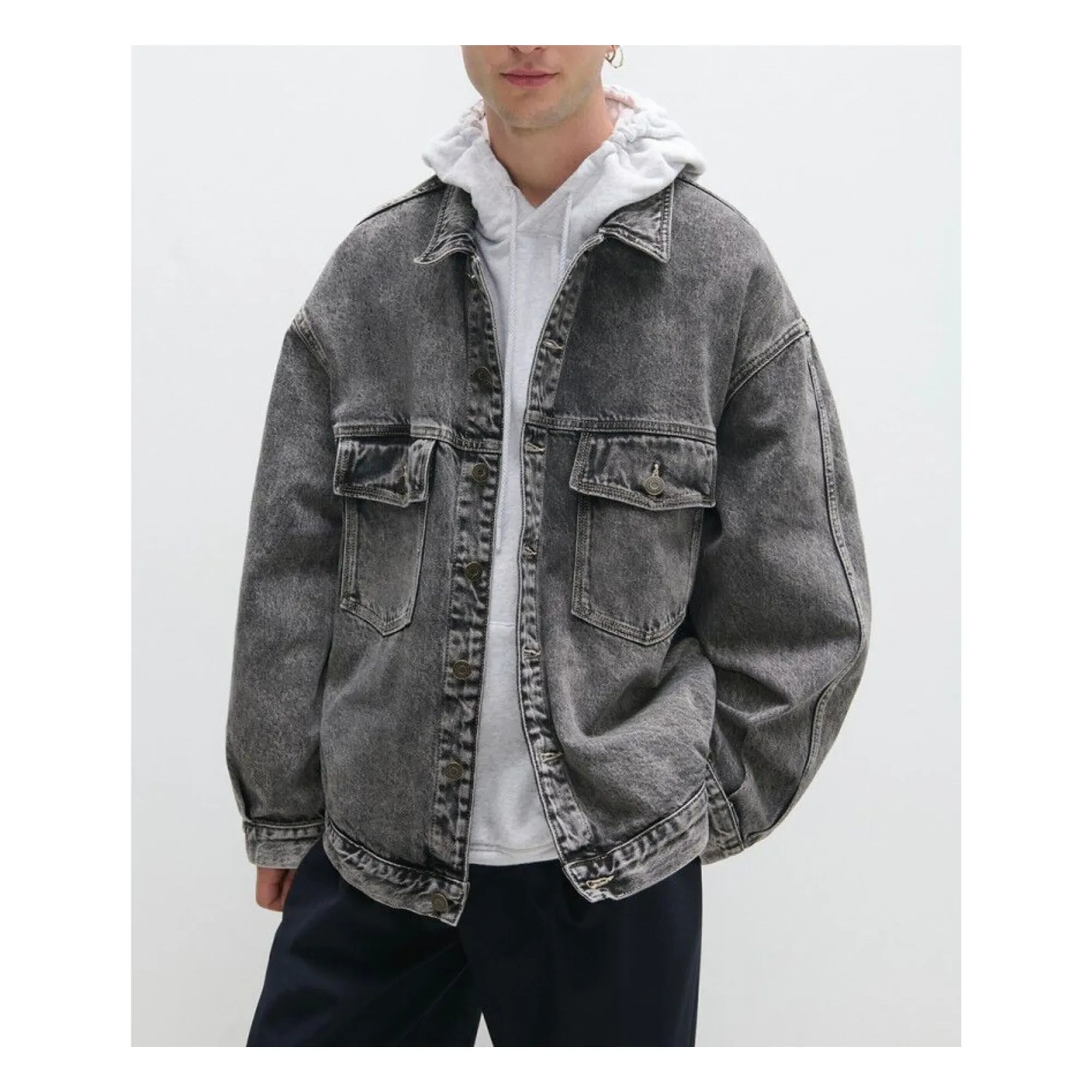 American Vintage - Chaquetas de algodón YopDay-B | Gris oscuro jaspeado