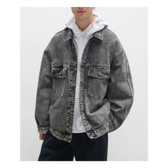 American Vintage - Chaquetas de algodón YopDay-B | Gris oscuro jaspeado