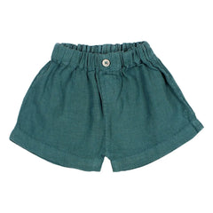 Búho - Pantalón corto de lino | Azul pavo real