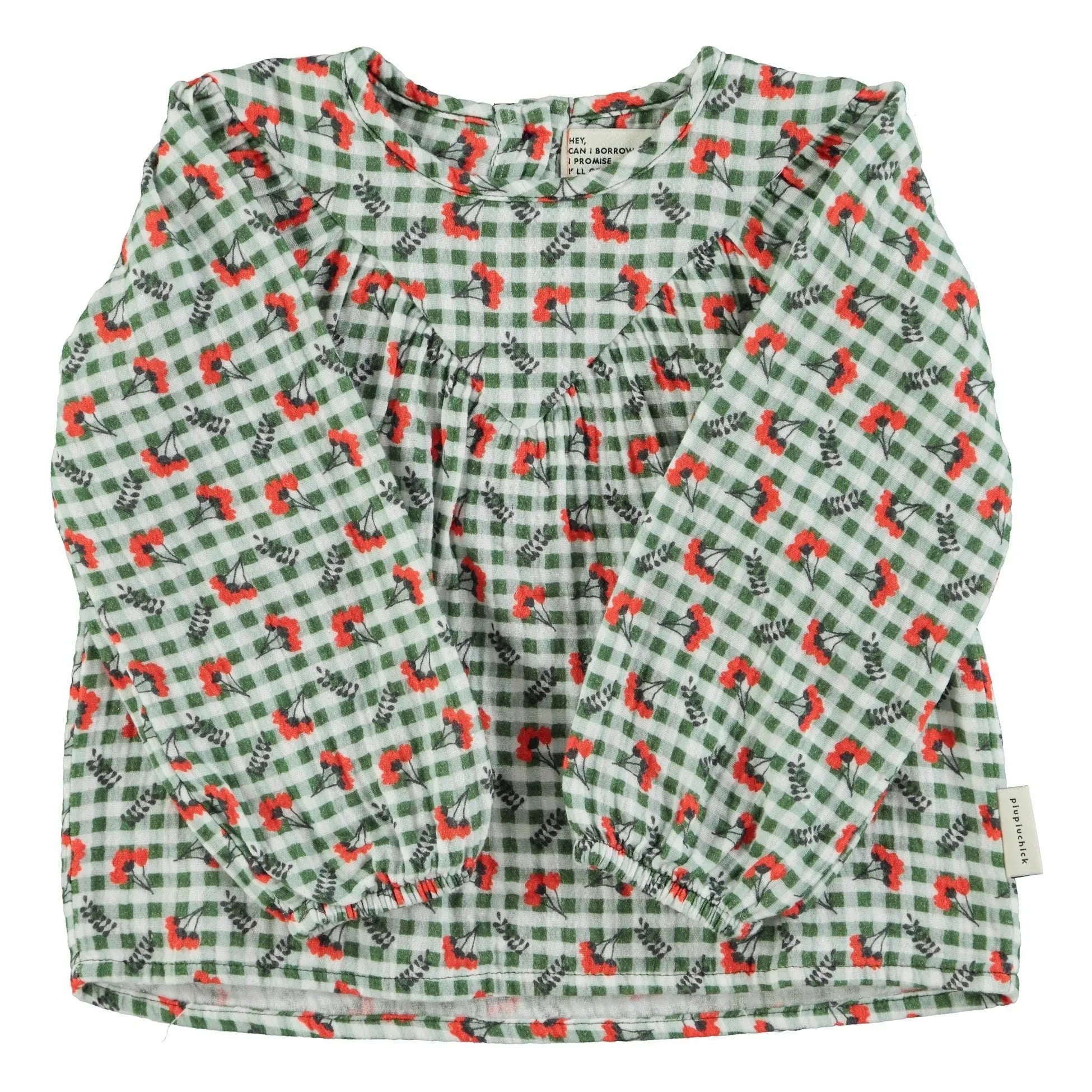 Piupiuchick - Blusa Floral a Cuadros | Verde