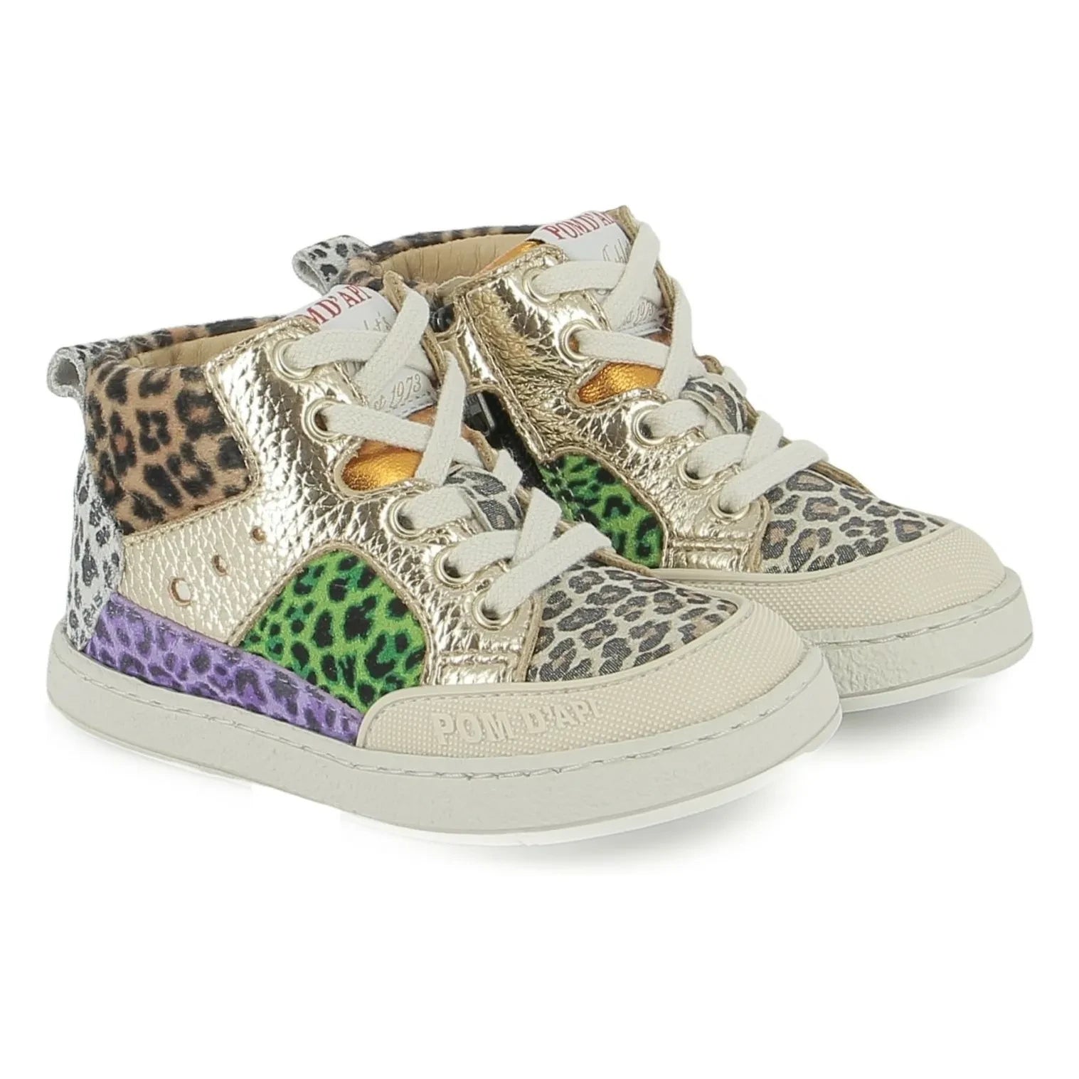Pom d'Api - Zapatillas deportivas de terciopelo Mousse Bump | Oro