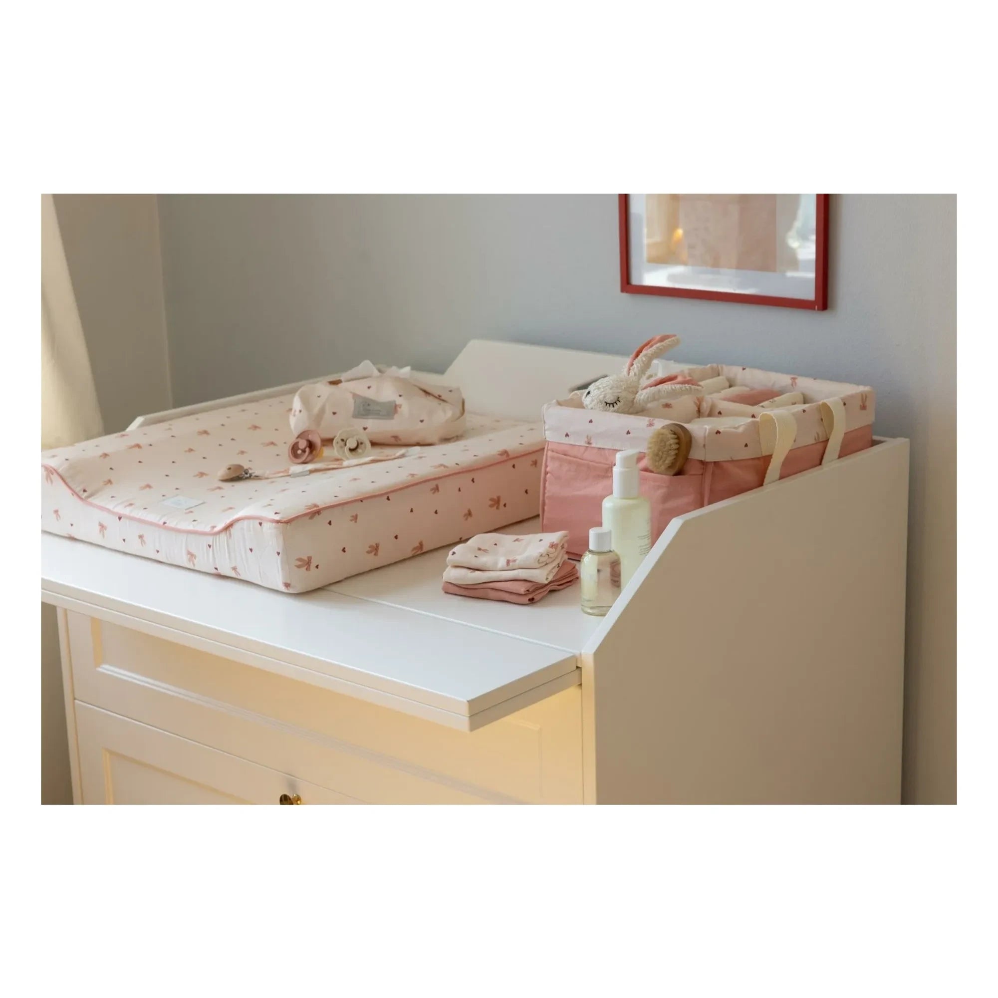 Cam Cam - Cambiador estampado de lazos | Rosa