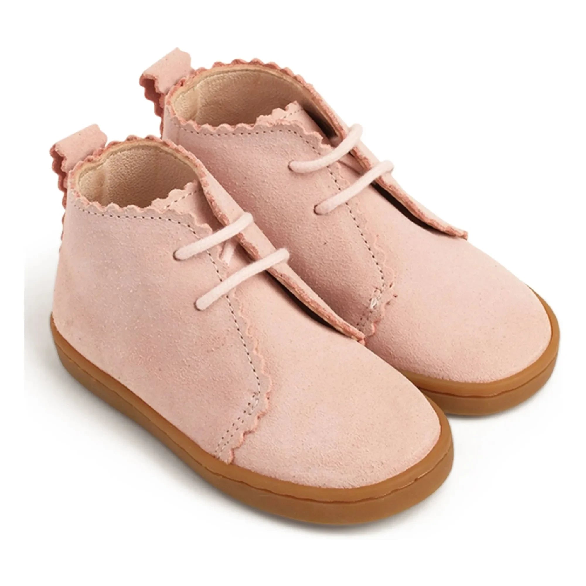 Zapatillas deportivas Lazare - Feston Raoul de ante con cordones | Rosa empolvado