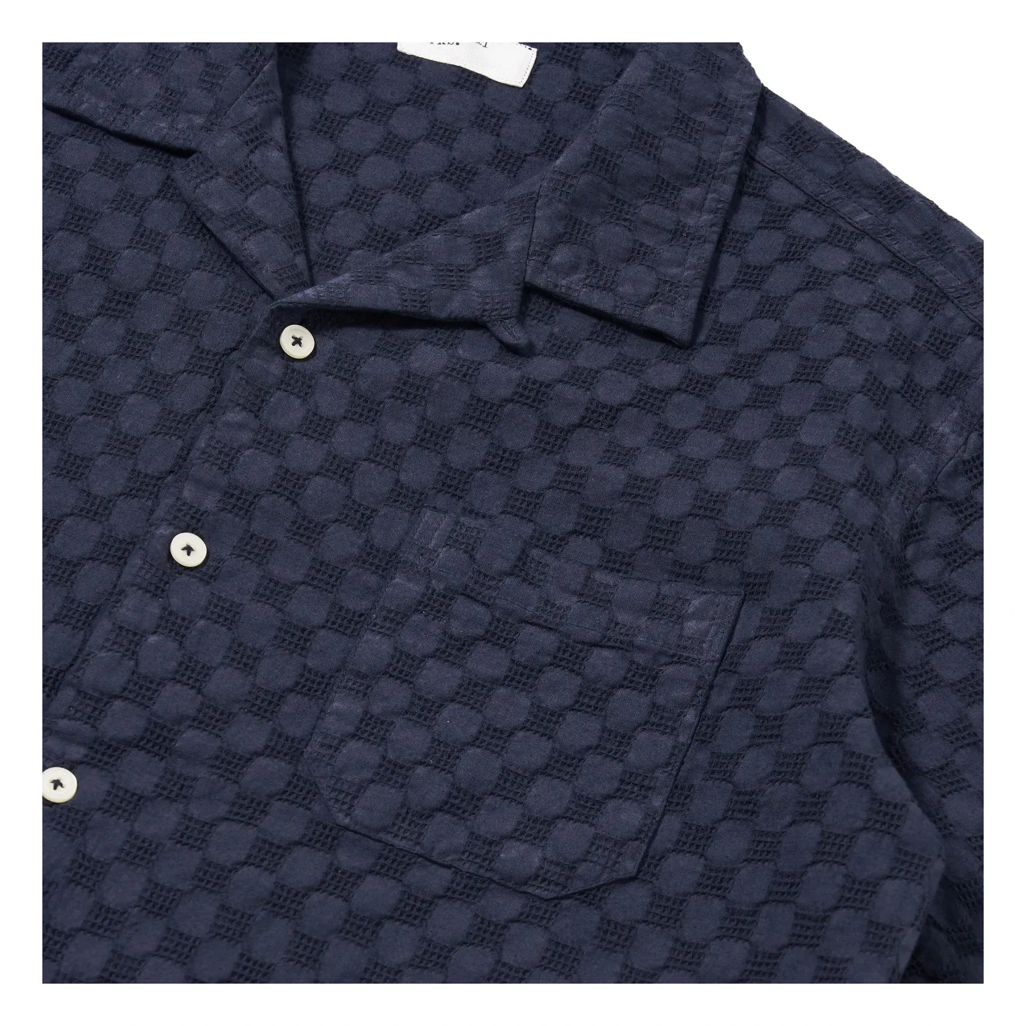 Universal Works - Camisa Road Dot Waffle | Azul marino