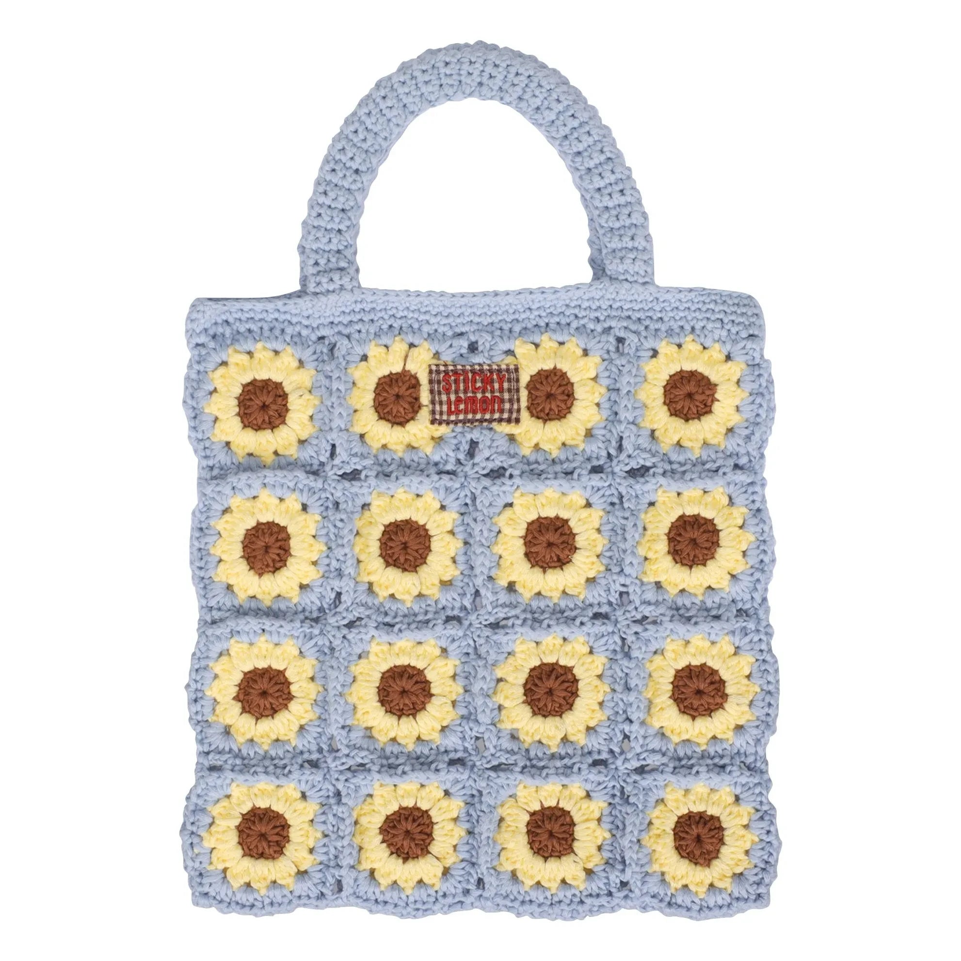 Sticky Lemon - Bolso de ganchillo Flowers | Marrón