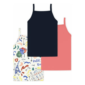 Petit Bateau - Lote 3 Camisetas de tirantes Opera | Coral